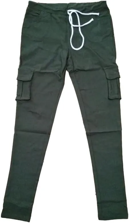 Andongnywell Womens Solid Color Stretch Drawstring Skinny Pants Cargo Joggers Drawstring Skinny Pants