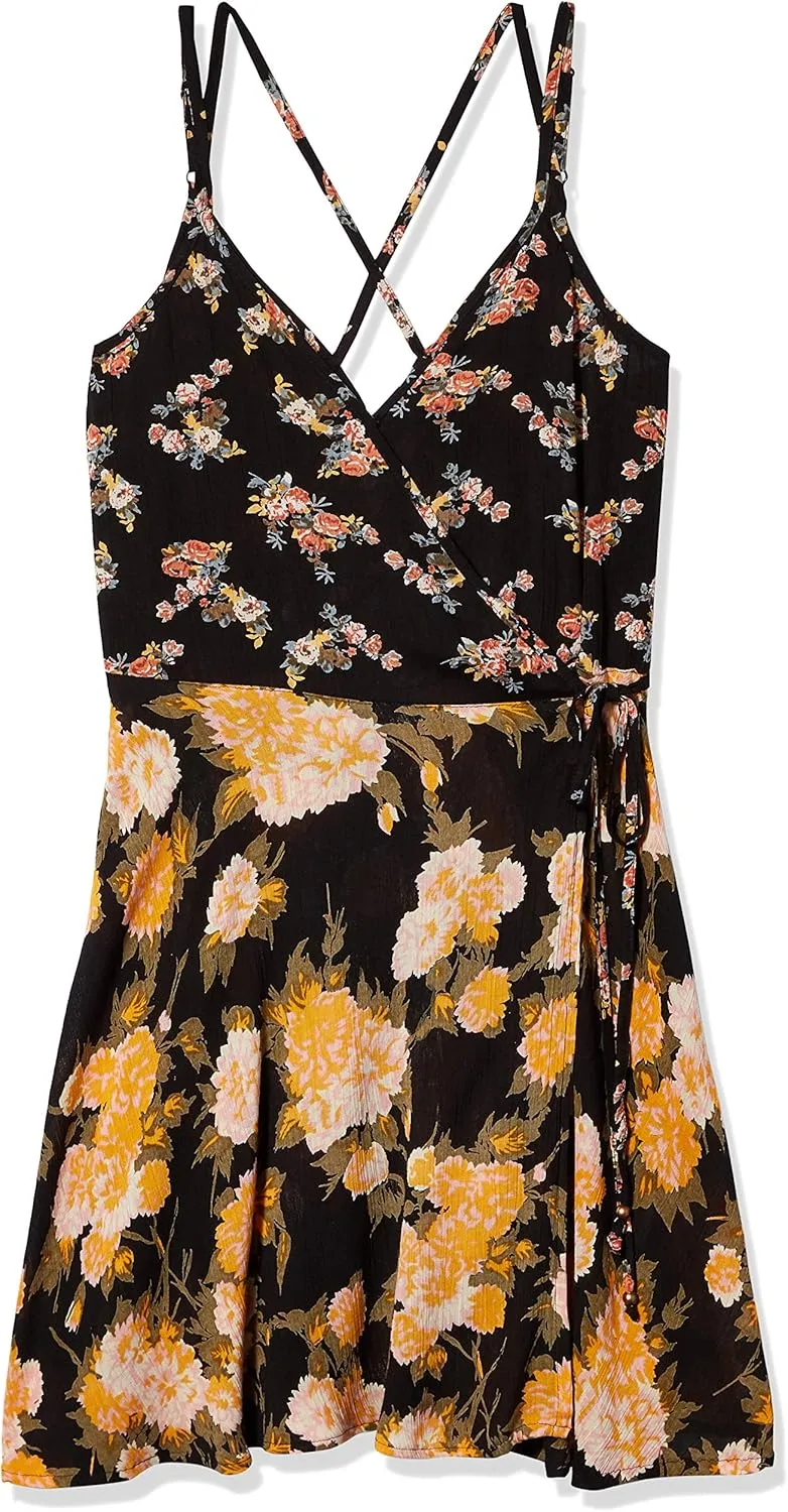 Angie Women's One Size Strappy Wrap Dress