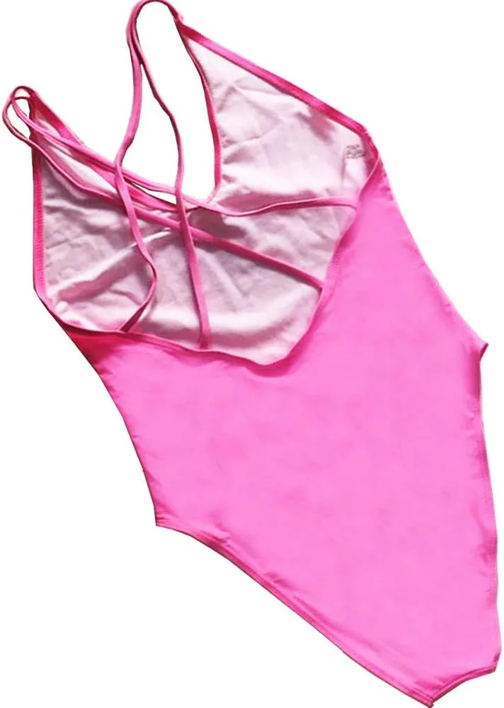 Birde Women's Strappy Swimwear One Piece Bikini Swimsuits Blackless Monokinis