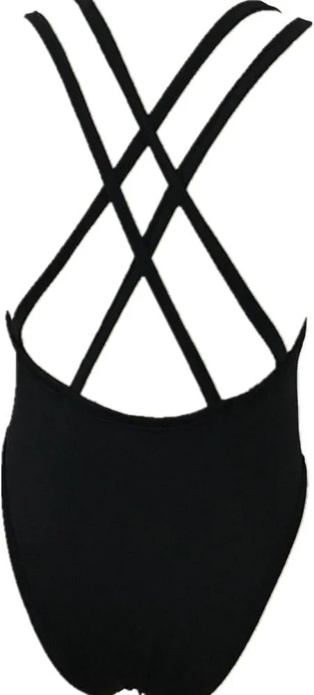 Birde Women's Strappy Swimwear One Piece Bikini Swimsuits Blackless Monokinis