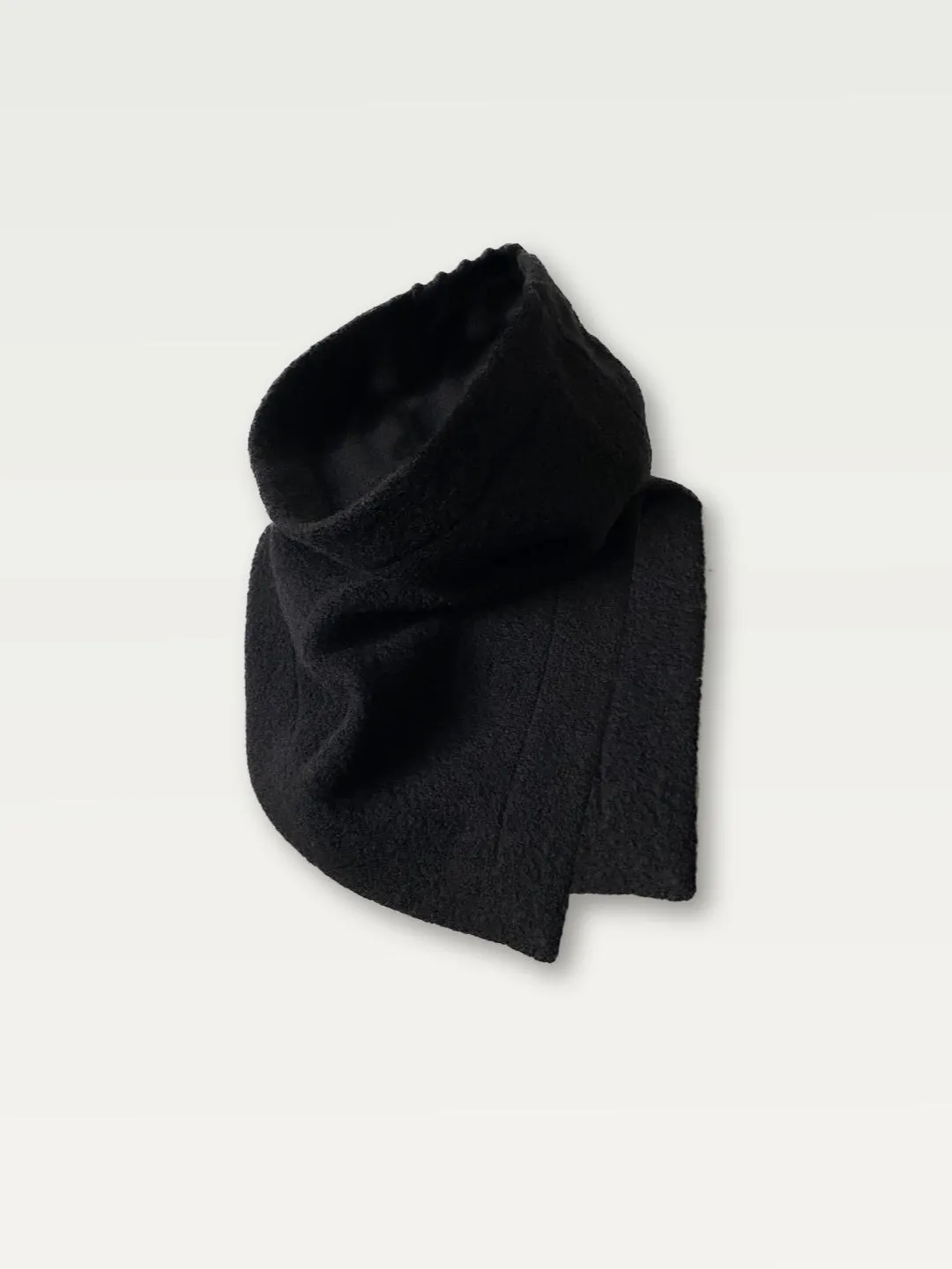 Boiled Wool Neck Warmer Scarf in Black