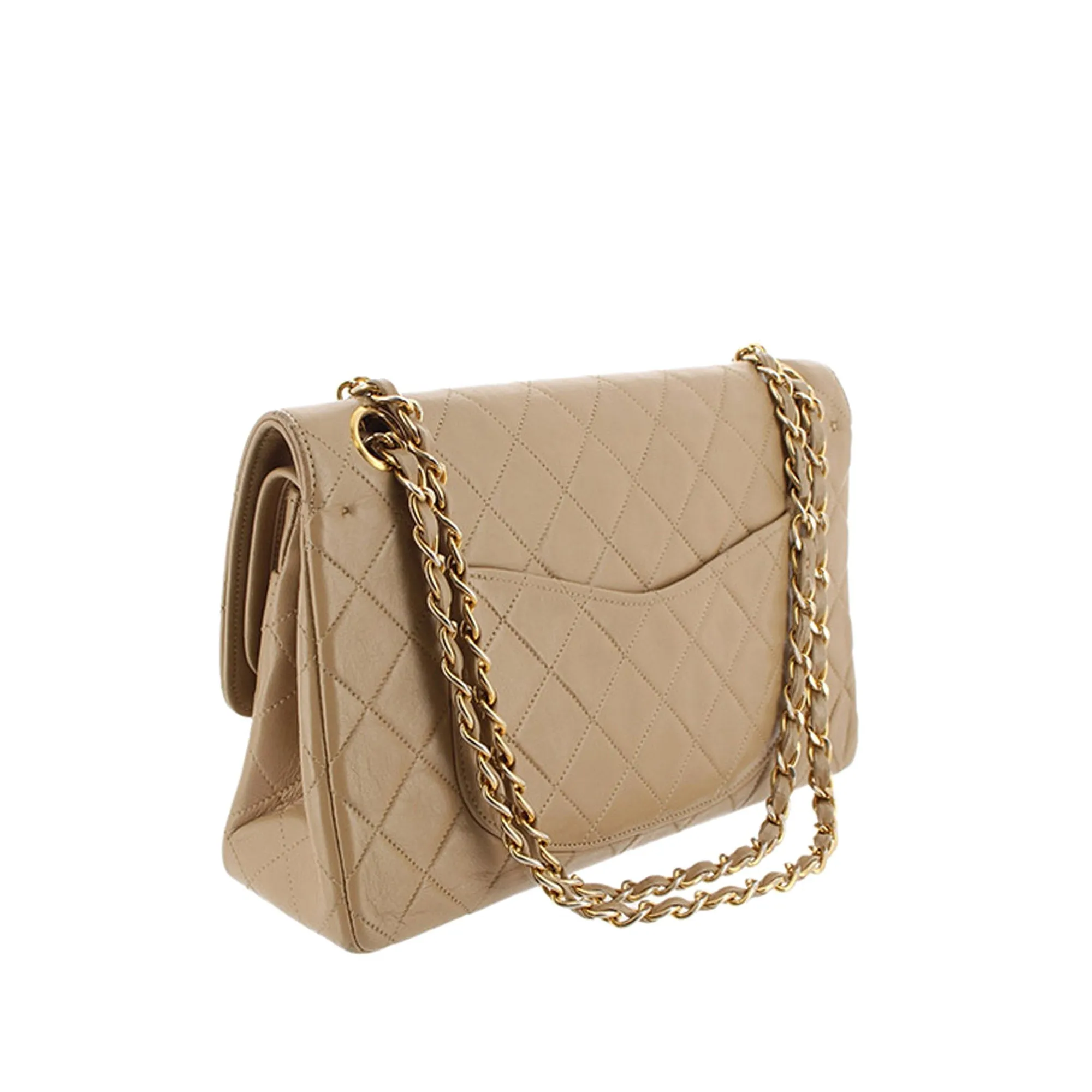 Chanel CC Timeless Classic Lambskin Double Flap Bag Brown