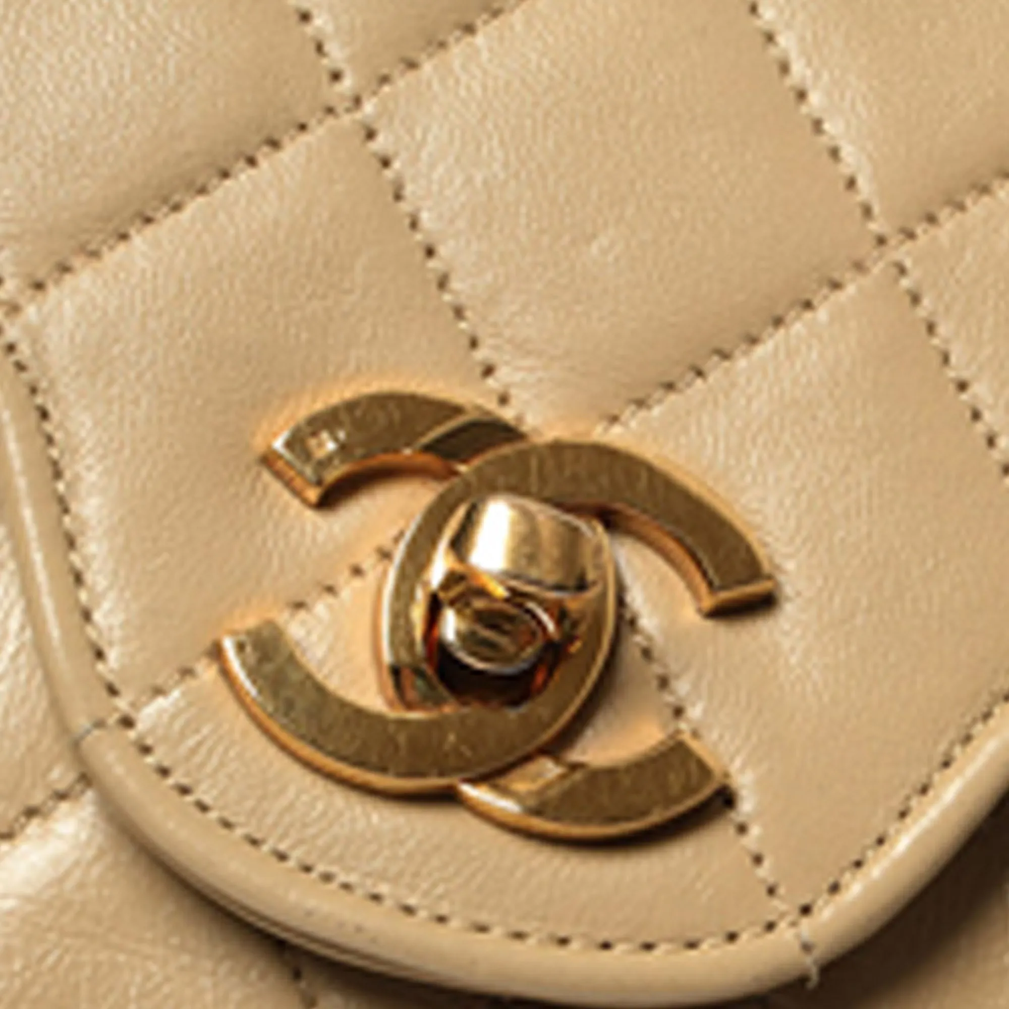 Chanel CC Timeless Classic Lambskin Double Flap Bag Brown