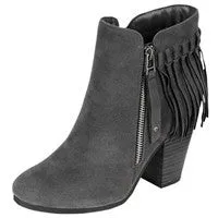 Fringe Booties - Grey
