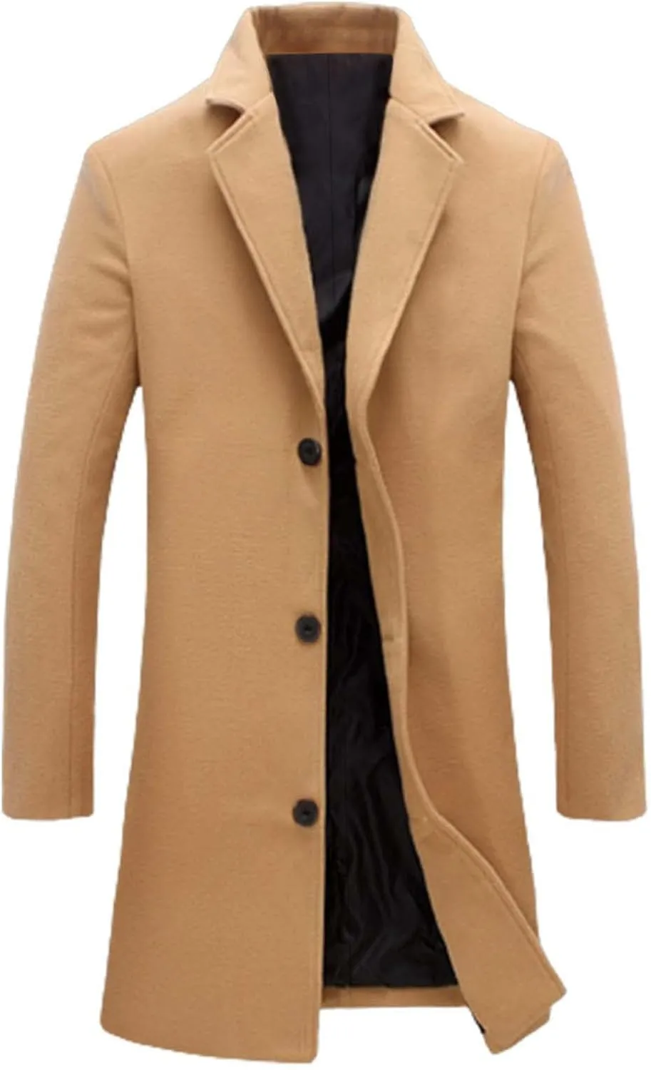 Jacket Mens Size Fall And Winter Jacket Lapel Long Sleeve Padded Leather Jacket Vintage Coat Jacket Warm Wool Blend