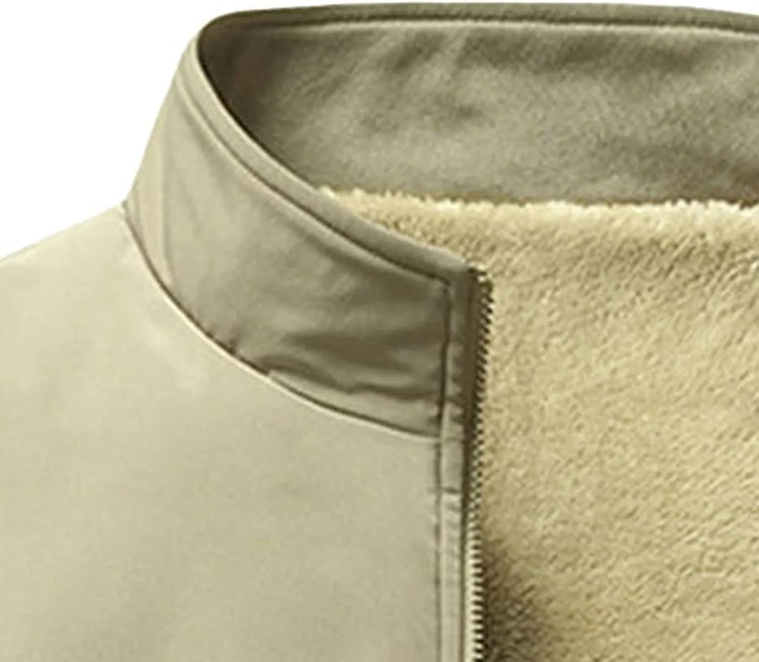 JEsilunmaMY Men's Warm Winter Thicken Sherpa Jacket Full Zip Stand Collar Fleece Lined Coat Casual Bomber Cotton Jacket