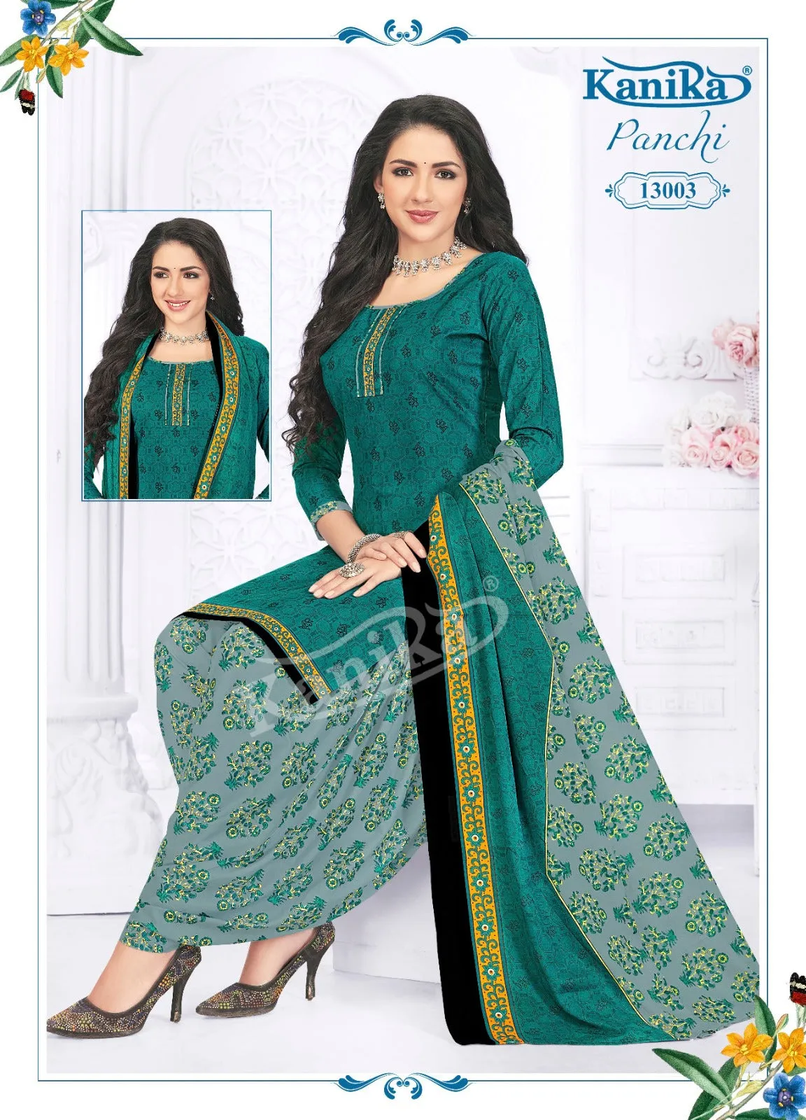 Kanika Panchi Vol 13 Indo Cotton Kurti Set (345x12)