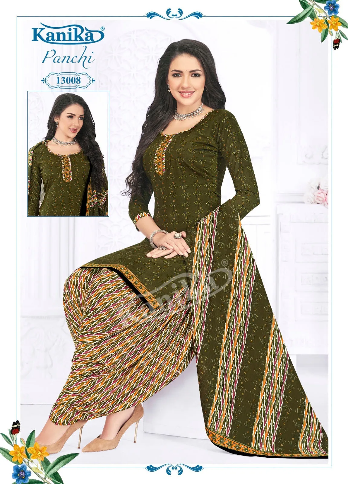 Kanika Panchi Vol 13 Indo Cotton Kurti Set (345x12)