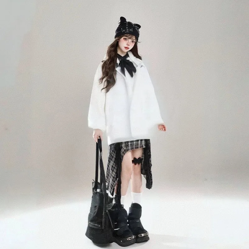 Kawaii Anime Girl Print Hooded Sweater