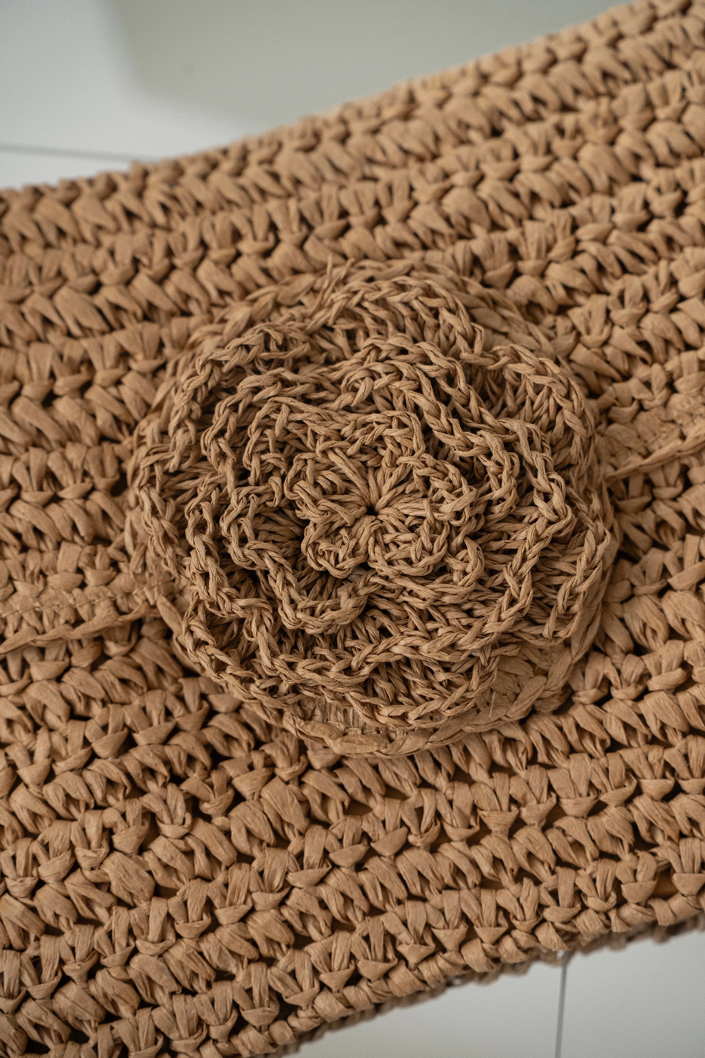Khaki Woven Rose Clutch
