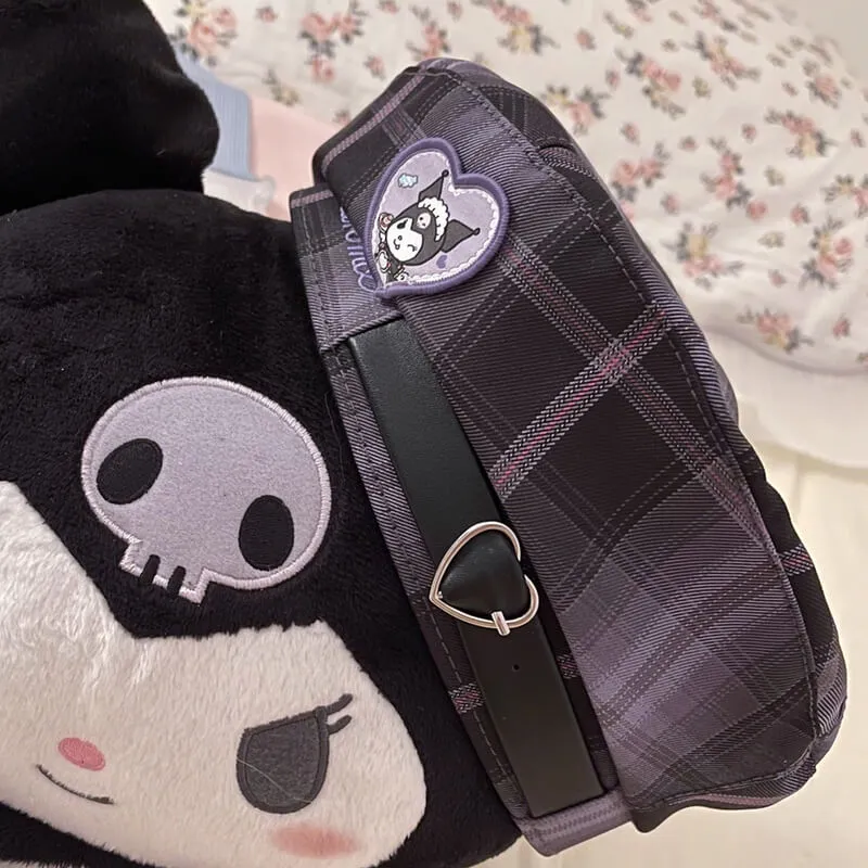 Kuromi Heart Embroidery JK Preppy Beret