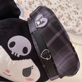 Kuromi Heart Embroidery JK Preppy Beret