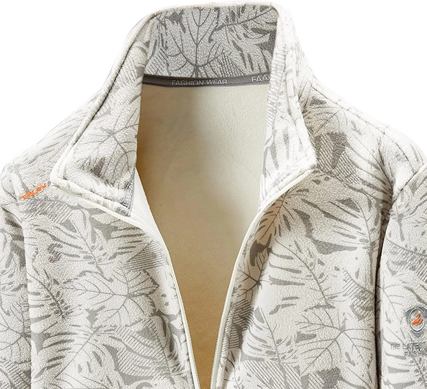 Men Fleece Jacket Winter Warm Lightweight Stand Collar Coat Full Zip Long Sleeve Jackets for Hiking Travel Casual Outwear