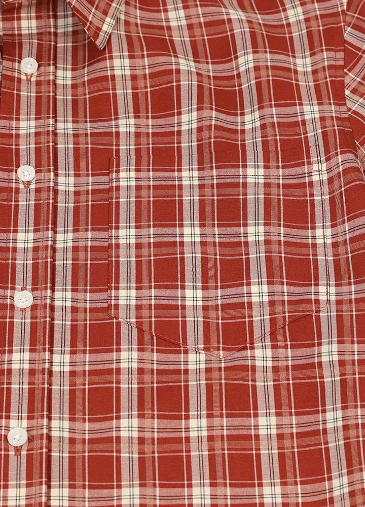 Men's Lightweight Plaid Short Sleeve Shirt
