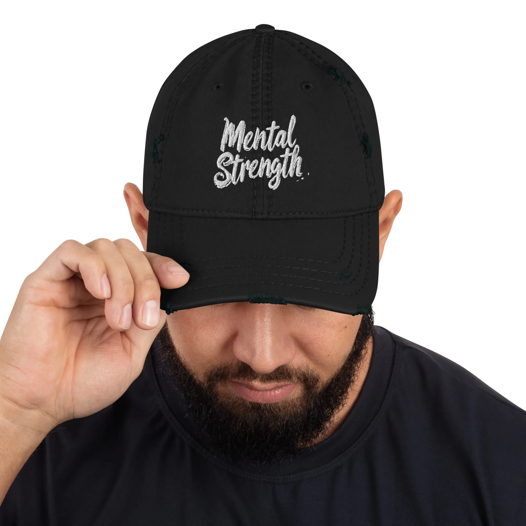 Mental Strength Clean Resolve Distressed Dad Hat