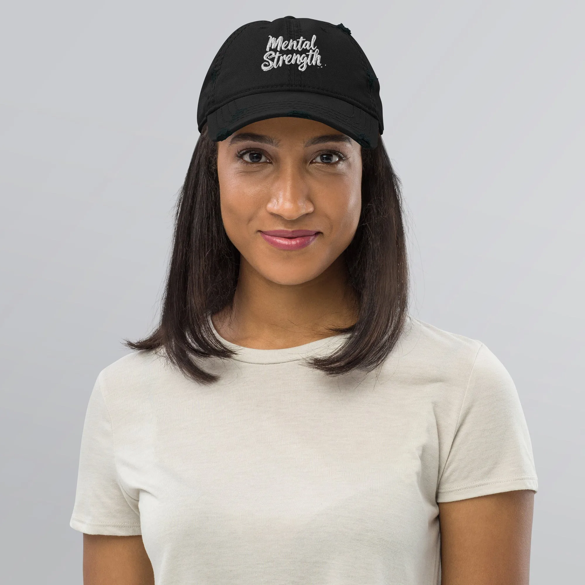 Mental Strength Clean Resolve Distressed Dad Hat
