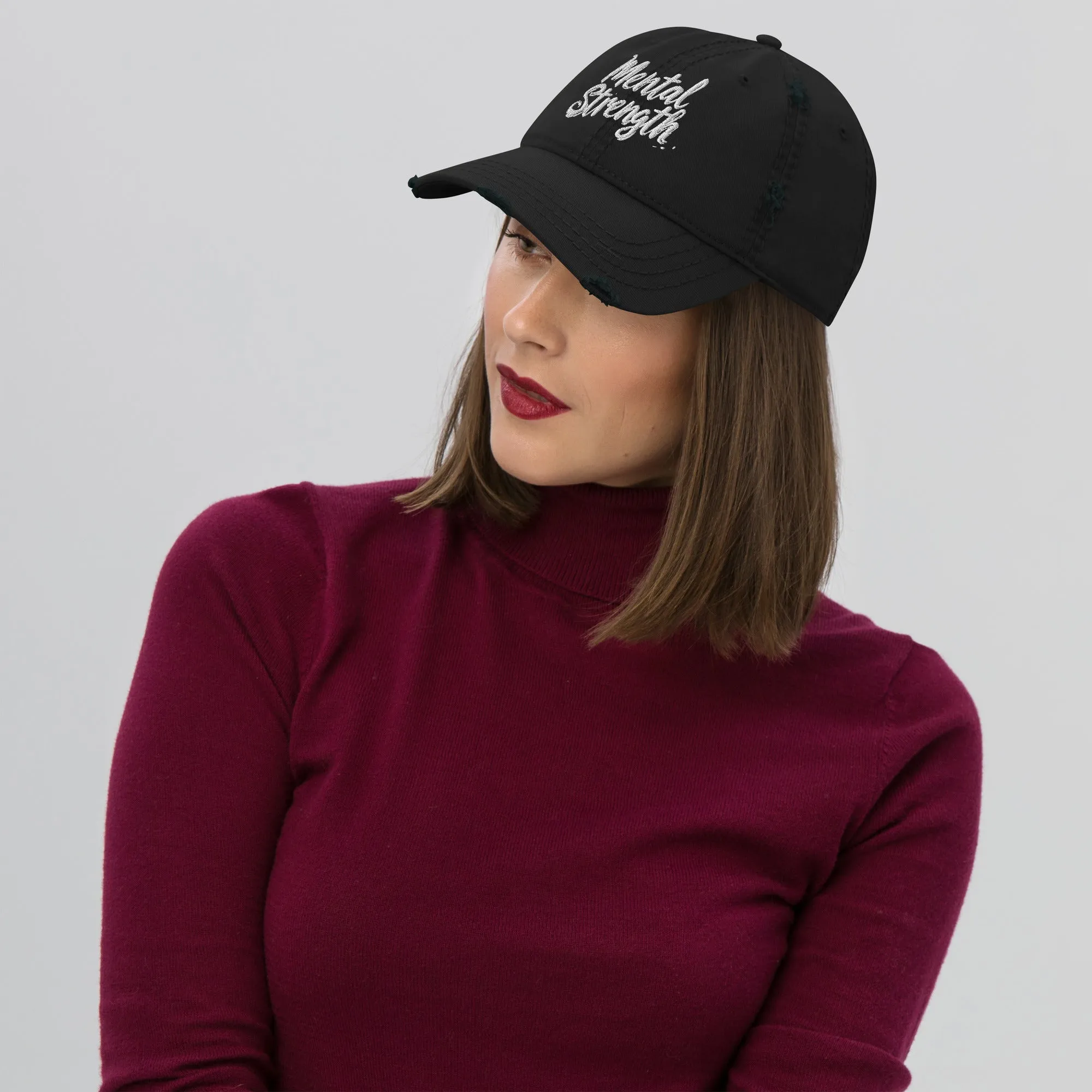 Mental Strength Clean Resolve Distressed Dad Hat