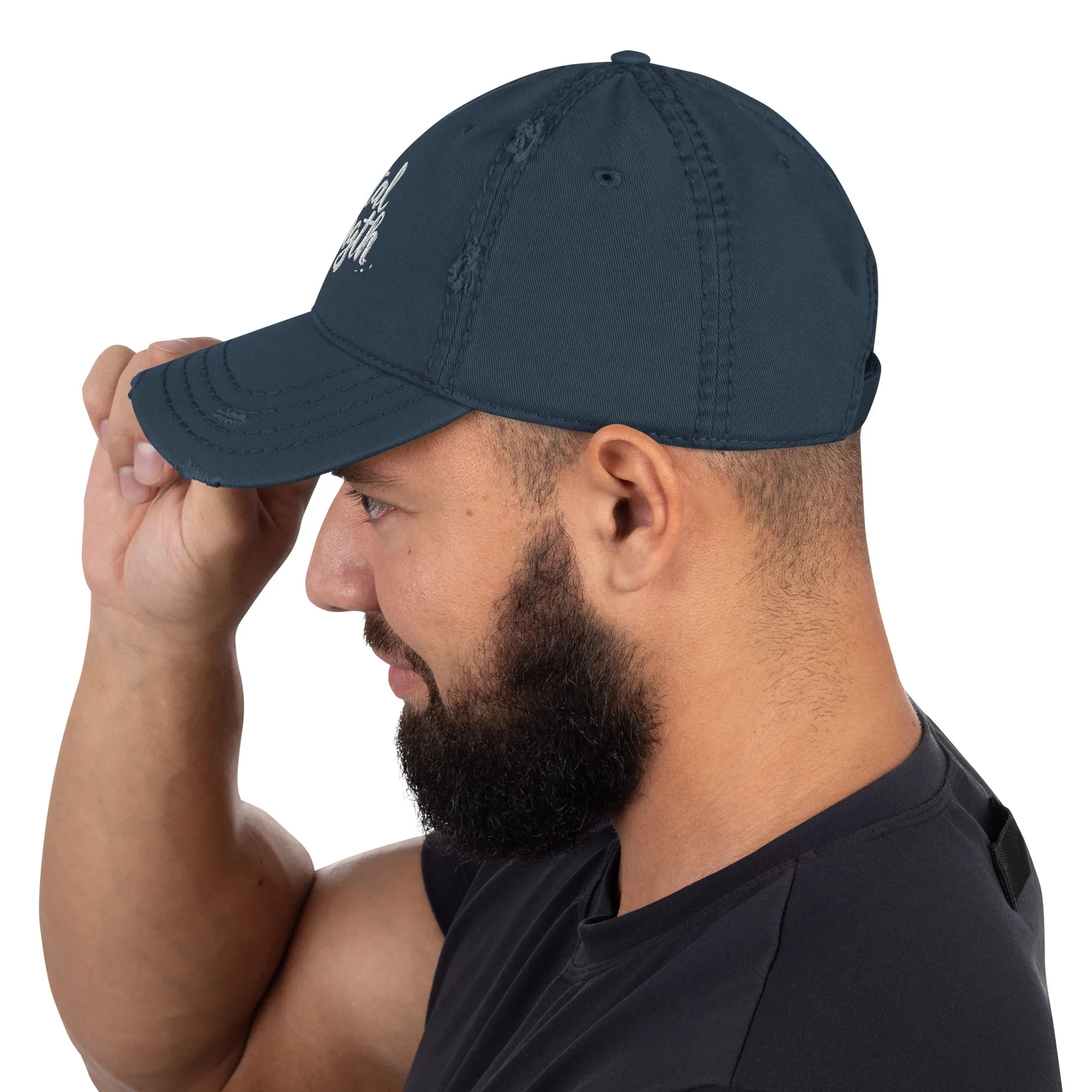 Mental Strength Clean Resolve Distressed Dad Hat