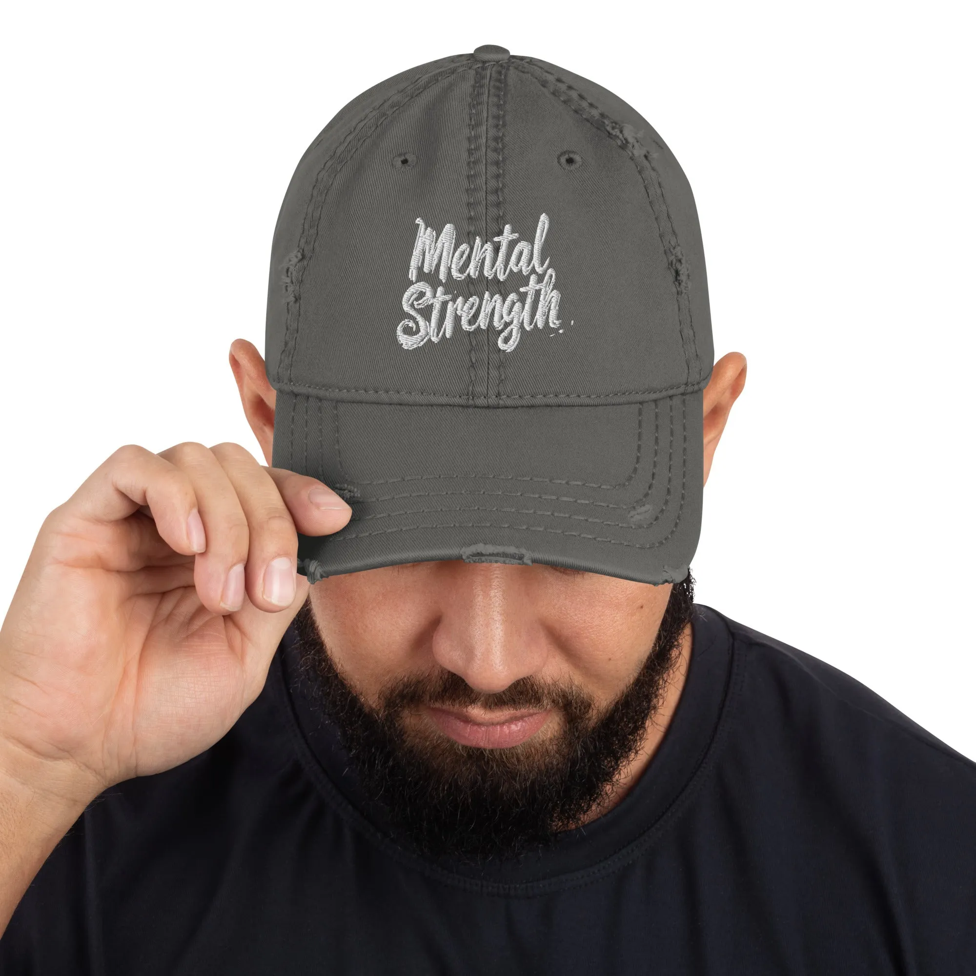 Mental Strength Clean Resolve Distressed Dad Hat