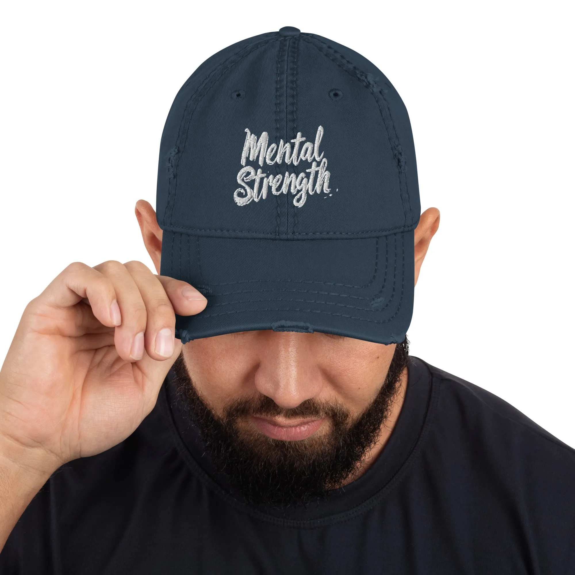 Mental Strength Clean Resolve Distressed Dad Hat