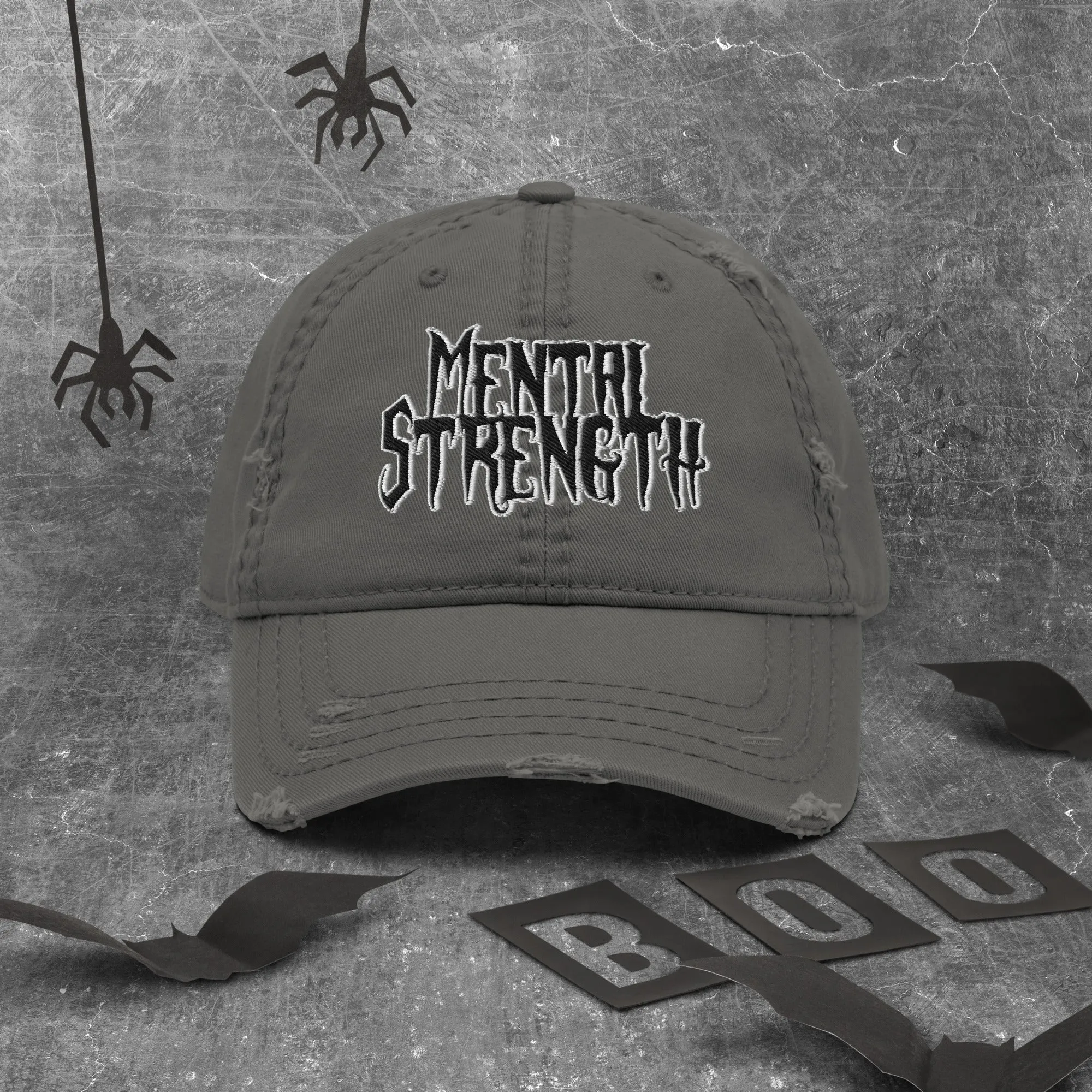Mental Strength Silent Power Distressed Dad Hat