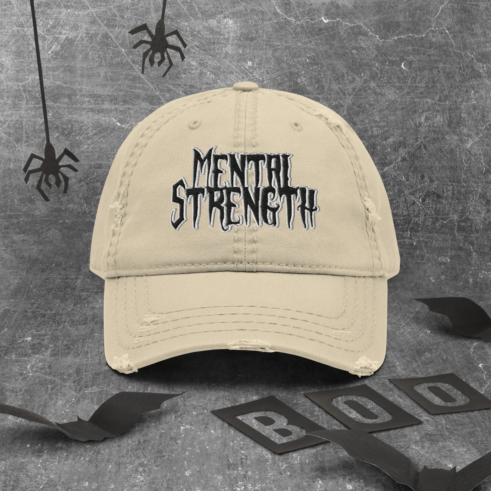 Mental Strength Silent Power Distressed Dad Hat