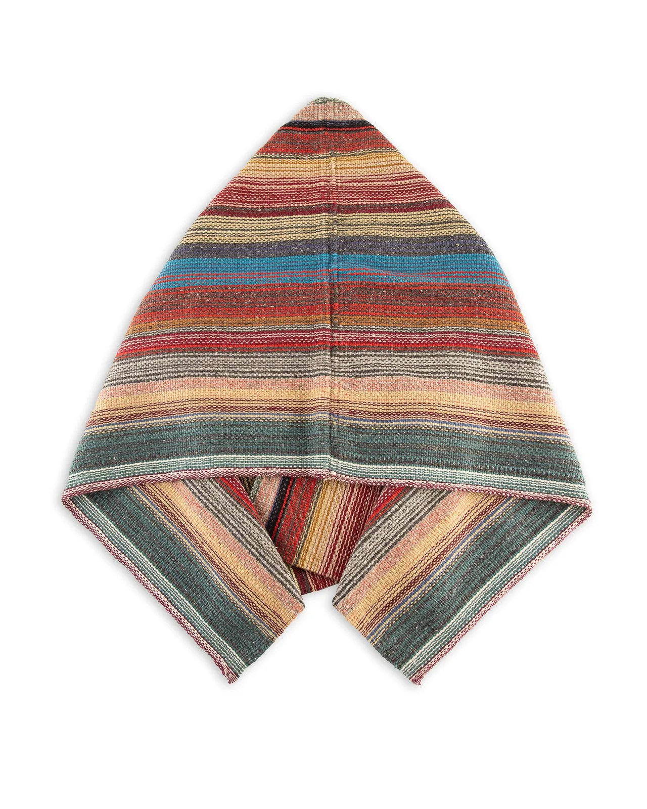 Merino Wool Blanket Poncho - Southwestern Stripe