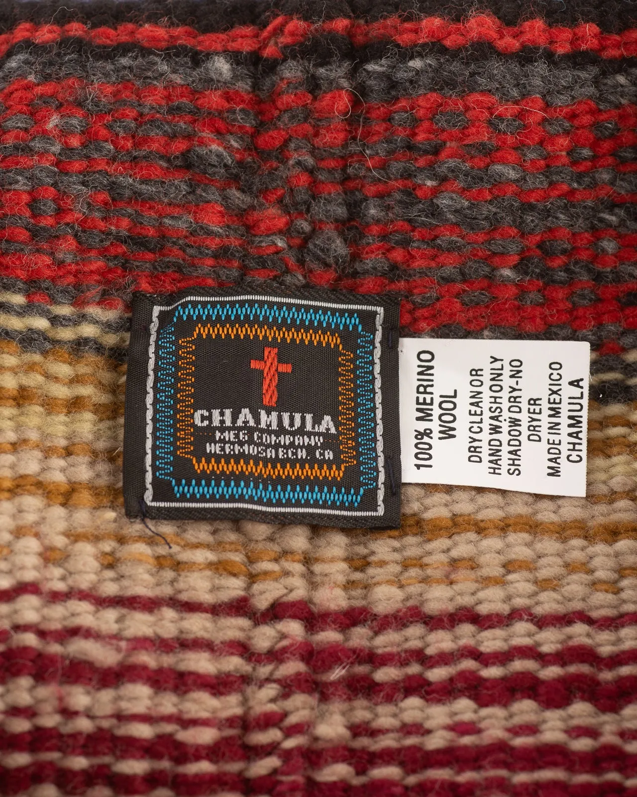Merino Wool Blanket Poncho - Southwestern Stripe