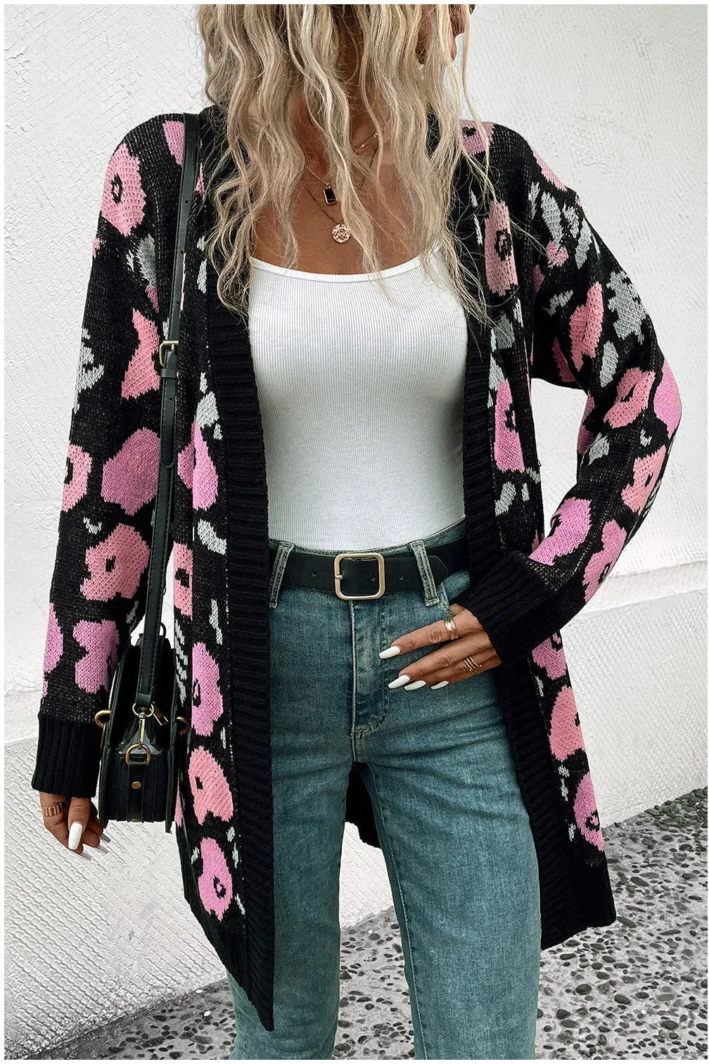 NicholesGifts Women Open Front Longline Cardigan