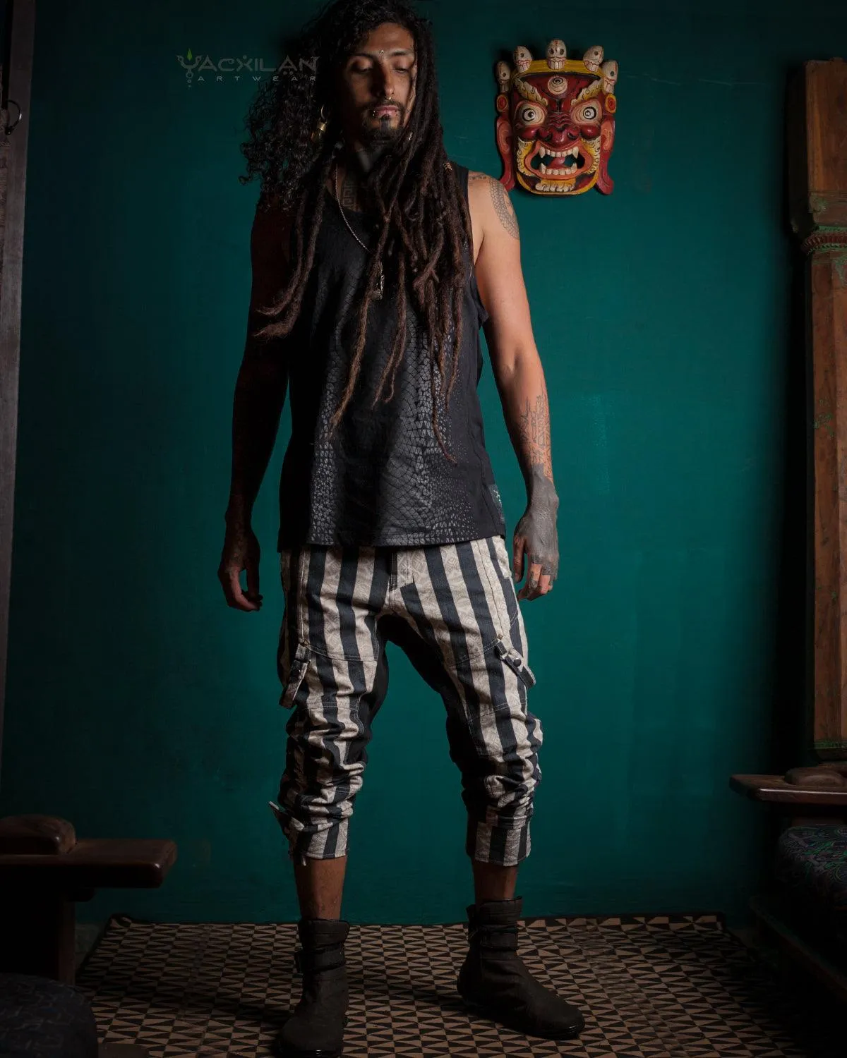 Pants Men Pirate / Thick Linen Printed - CIRKUS FREAK