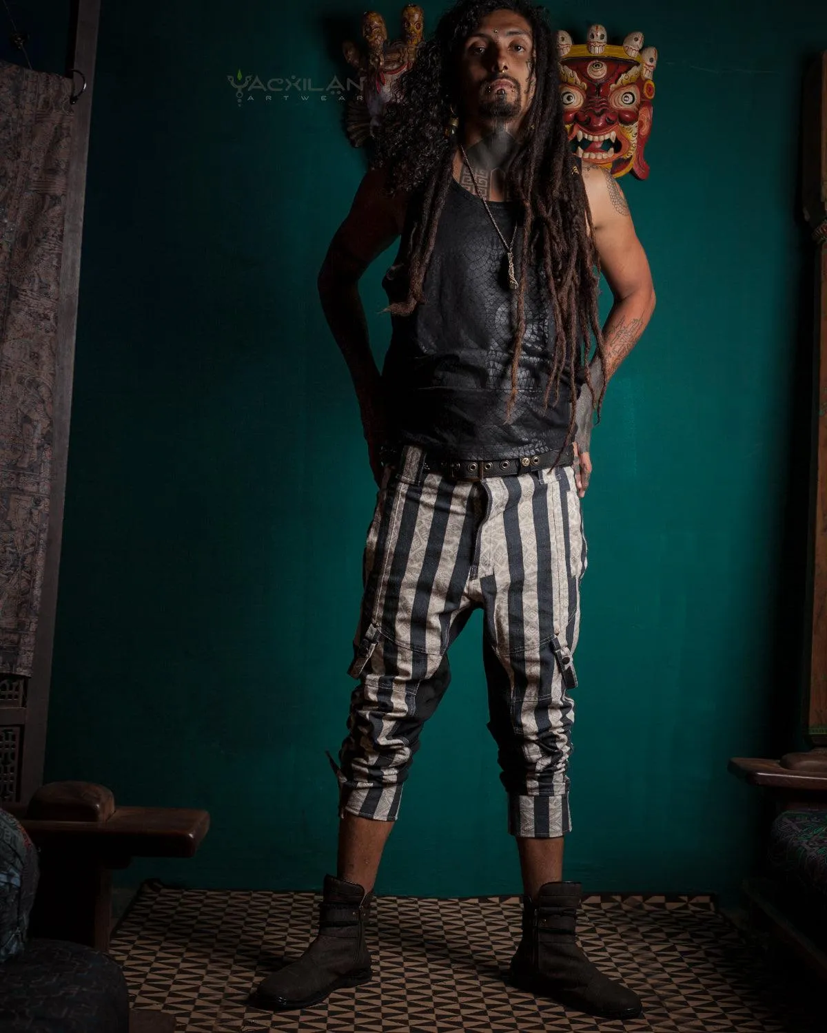 Pants Men Pirate / Thick Linen Printed - CIRKUS FREAK