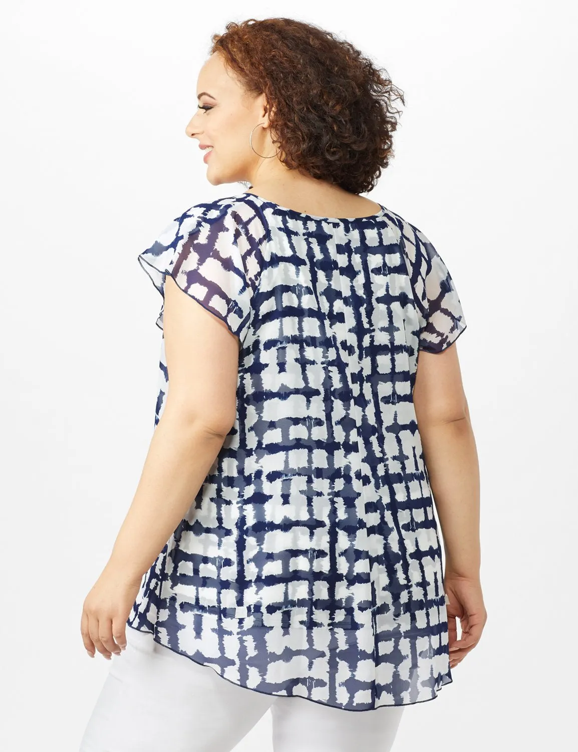 Plaid Flyaway Top