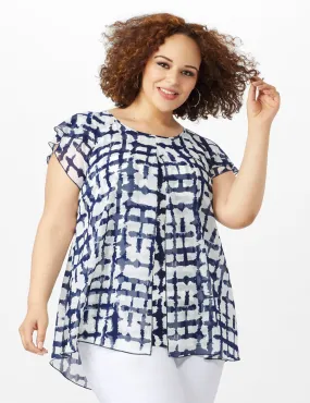 Plaid Flyaway Top