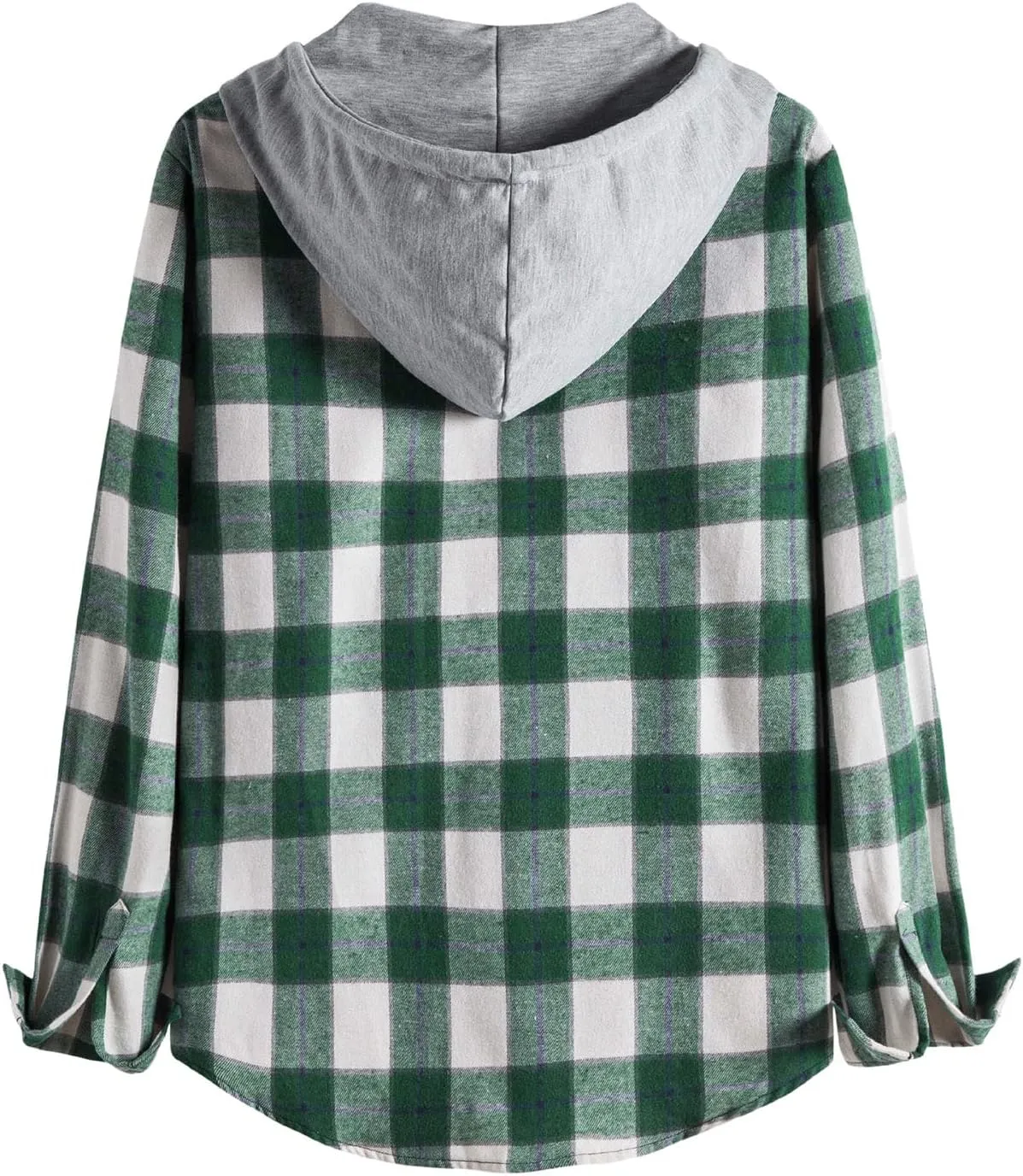Plaid Hoodies Jackets for Men Regular Fit Long Sleeve Full-Zip Fleece Lined Casual Plaid Jacket Patchwork Color Block