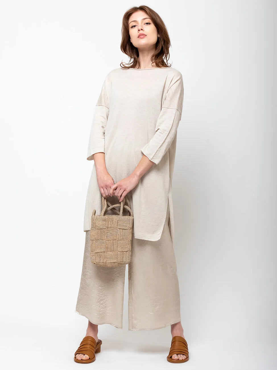 Raffia Woven Bag - Mastic