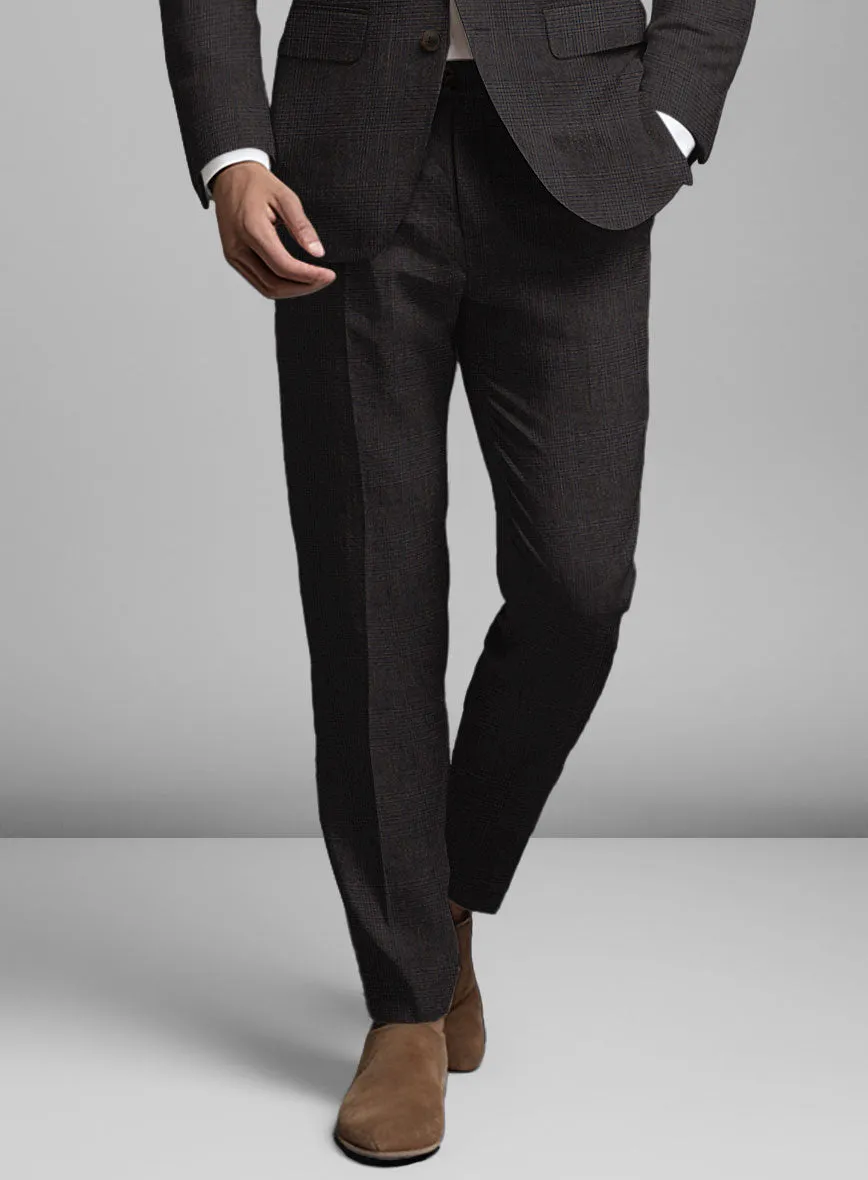 Solbiati Blue Brown Check Linen Pants