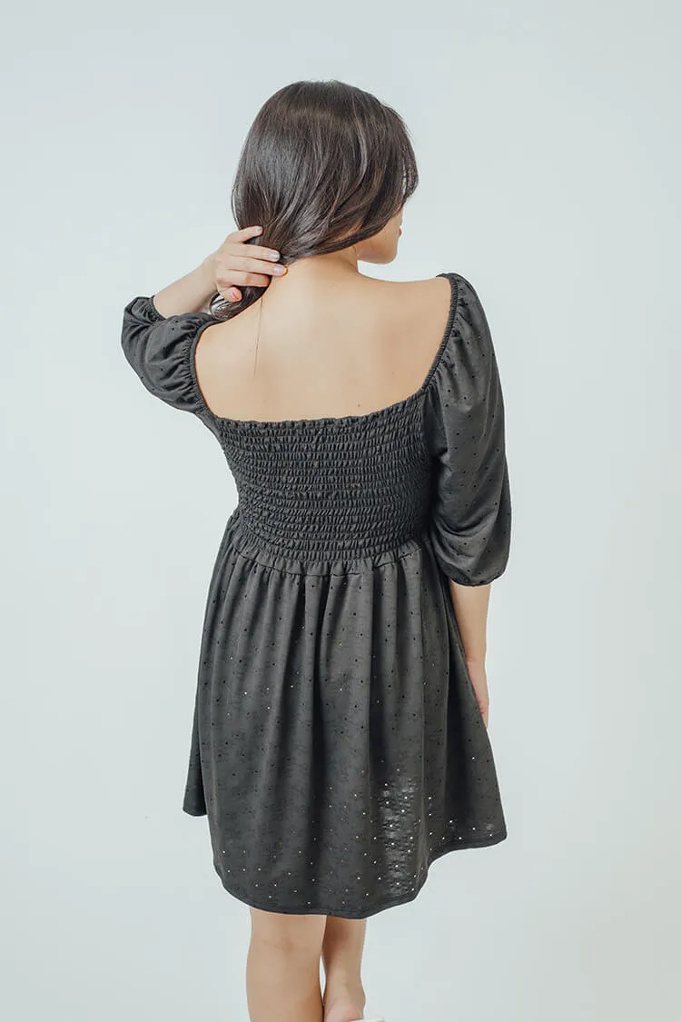 Trixie Square Neck Shirred Dress