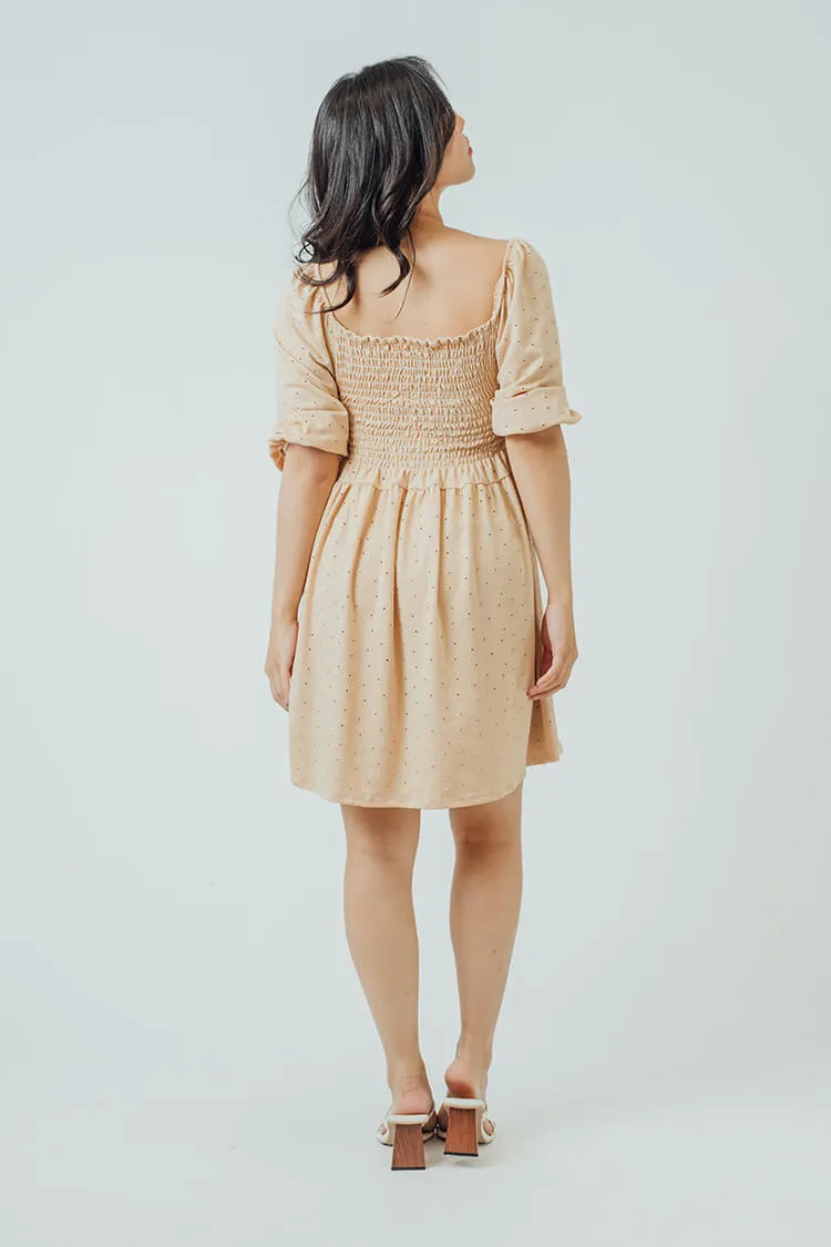 Trixie Square Neck Shirred Dress