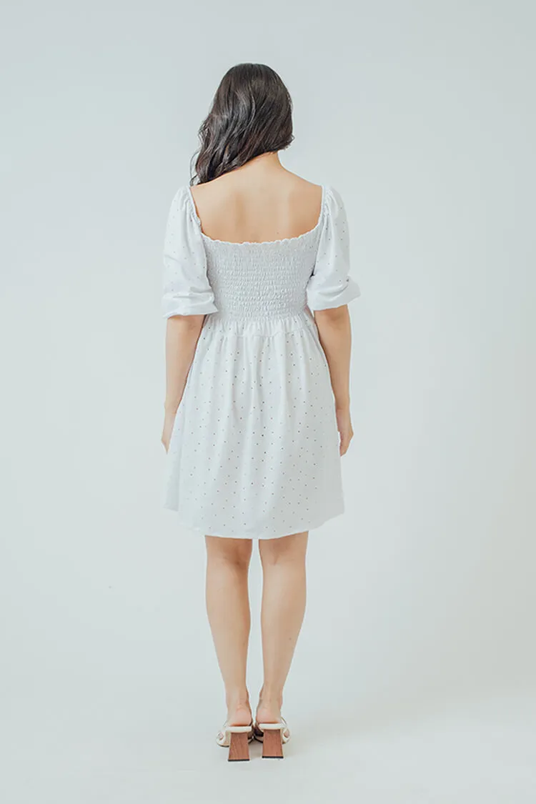 Trixie Square Neck Shirred Dress