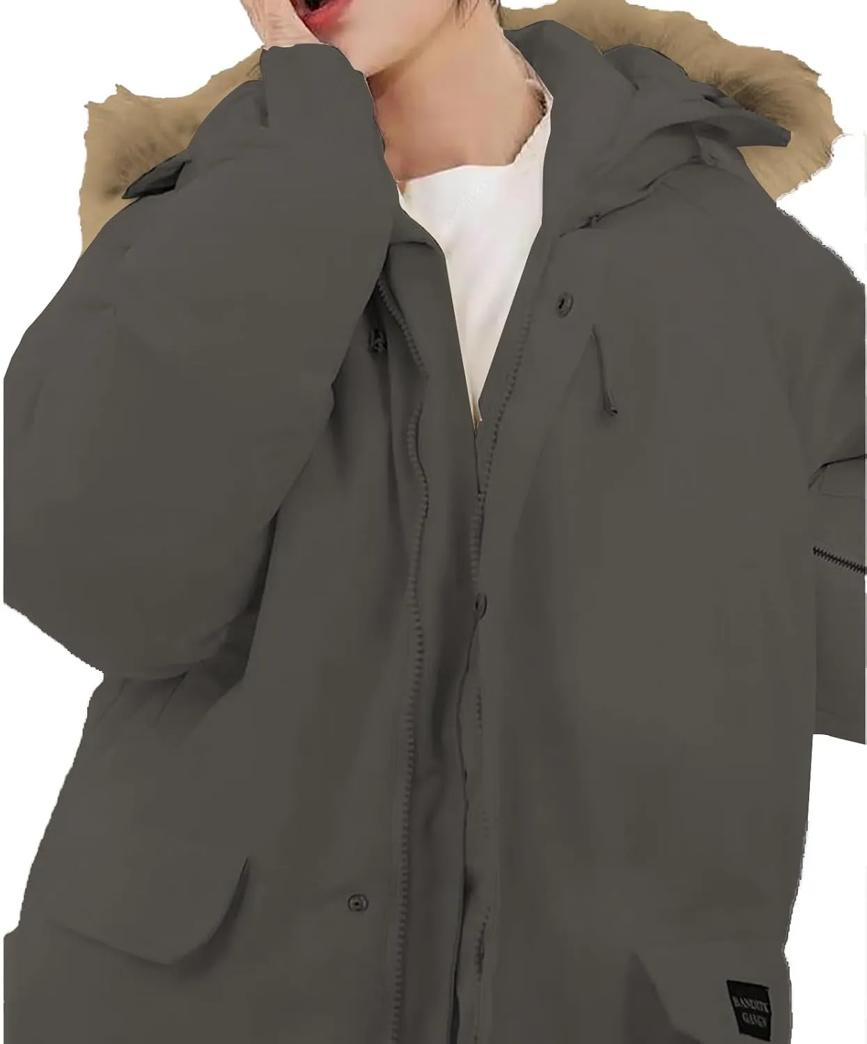 Winter Coats for Women Fleece Lined Puffer Jacket Fashion Hooded Down Coat 2024 Winter Button Down Padded Outerwear