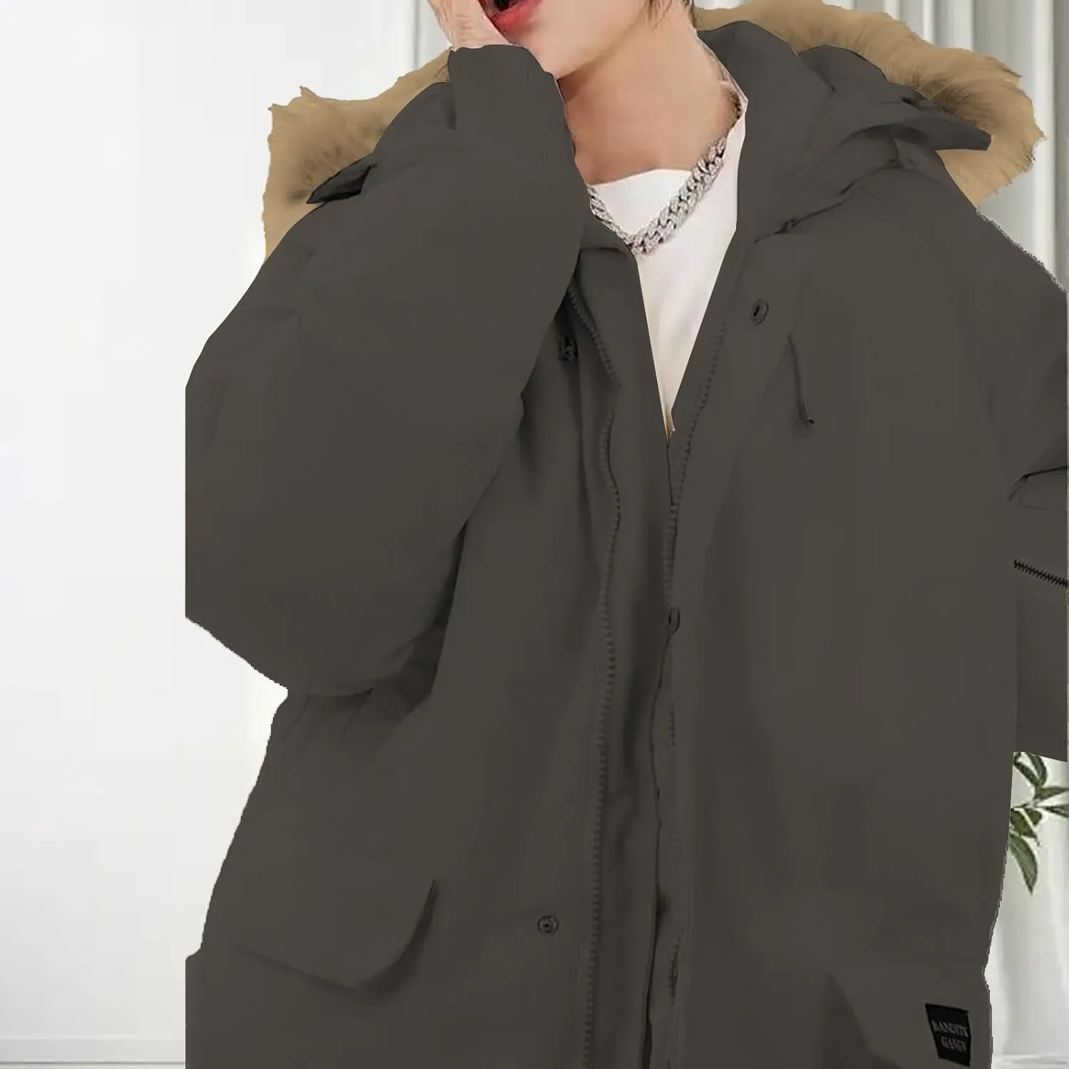 Winter Coats for Women Fleece Lined Puffer Jacket Fashion Hooded Down Coat 2024 Winter Button Down Padded Outerwear
