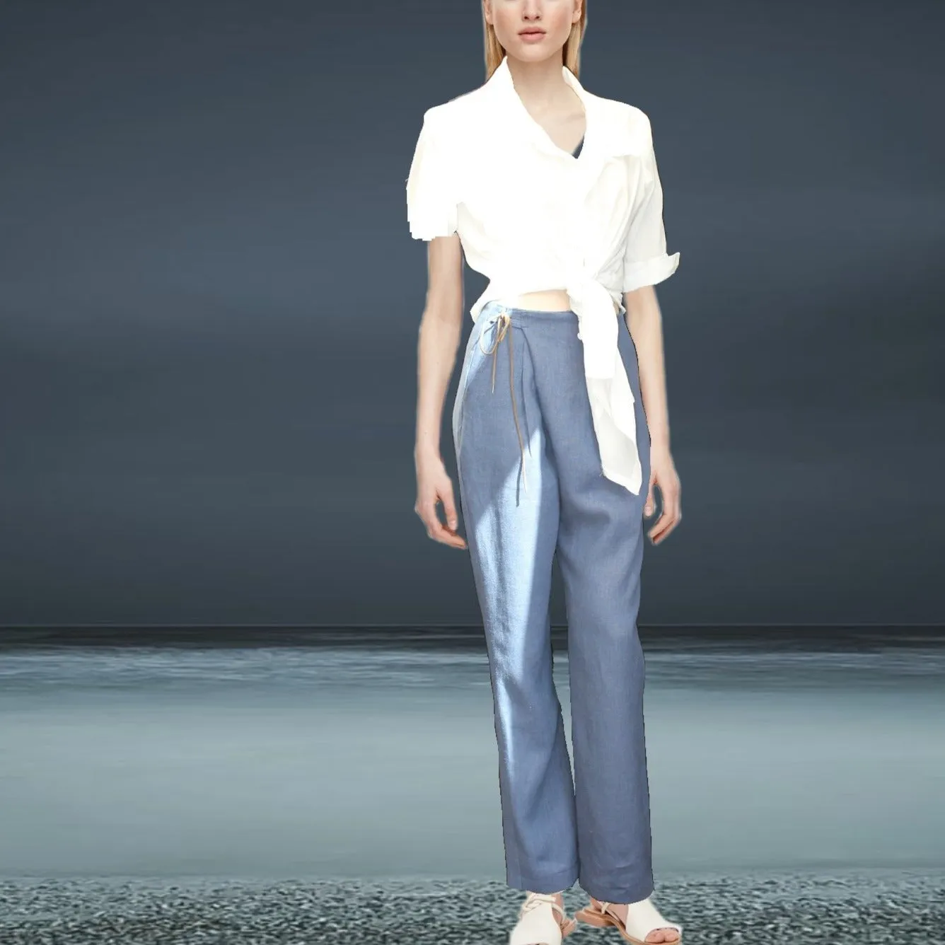 Wrap broek biologische linnen / organic linen wrap pants,