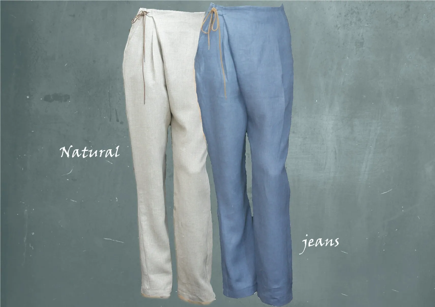 Wrap broek biologische linnen / organic linen wrap pants,